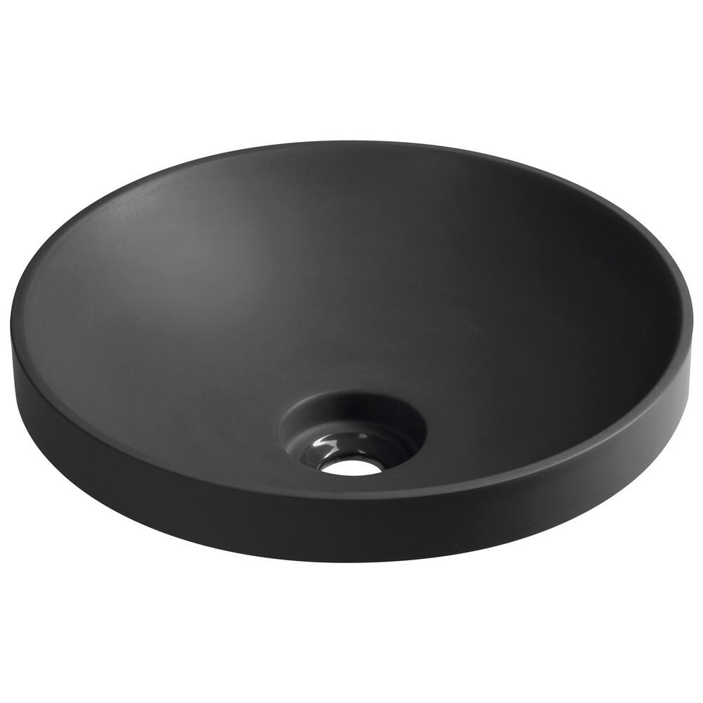 VERTO Einbauwaschtisch, Gussmarmor, Durch. 40,5cm, Anthrazit matt